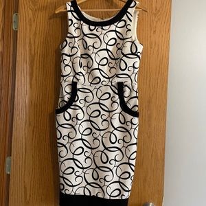 very professional black and white dress